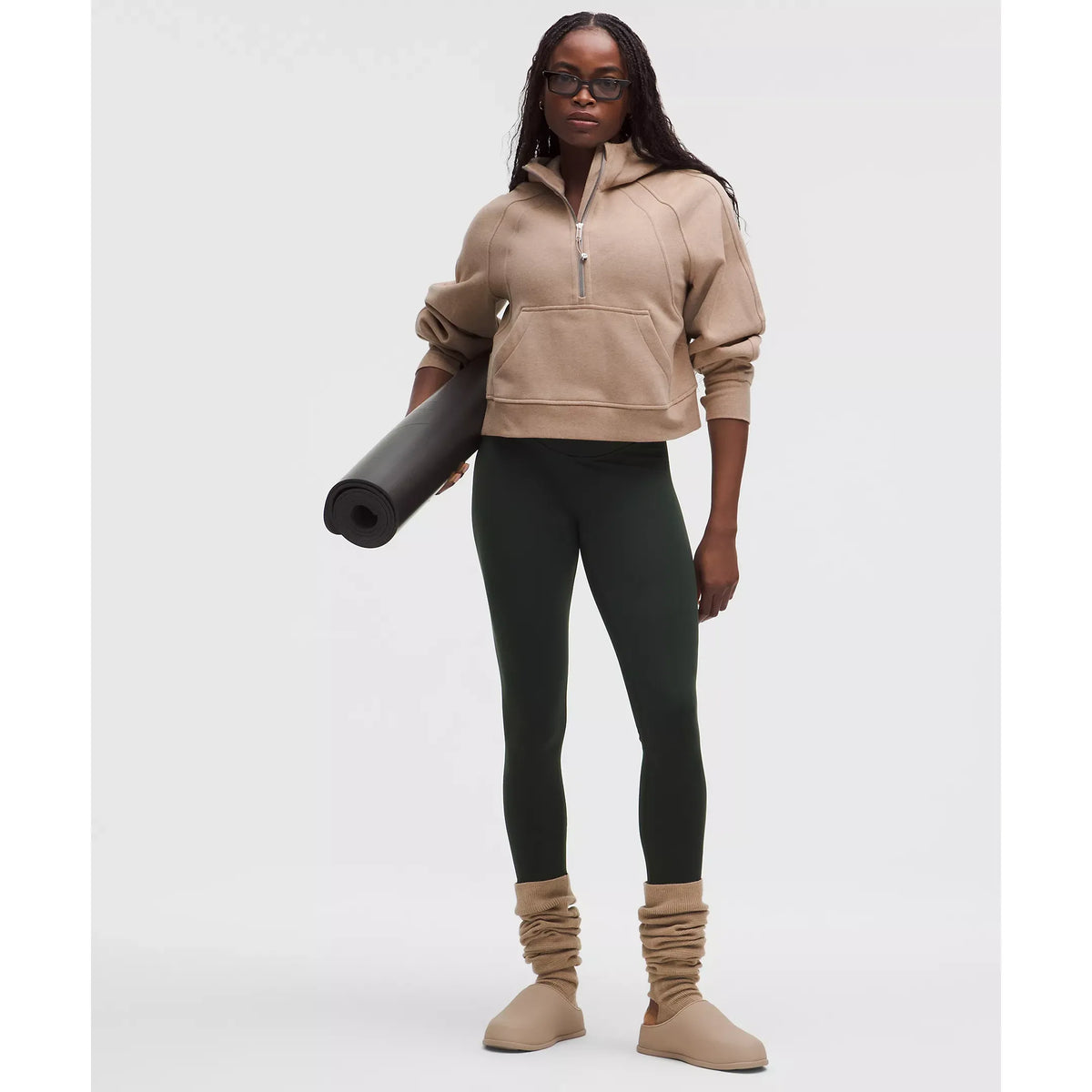 Lululemon Women's Scuba Oversized Half-Zip Hoodie in Heathered Nutmeg