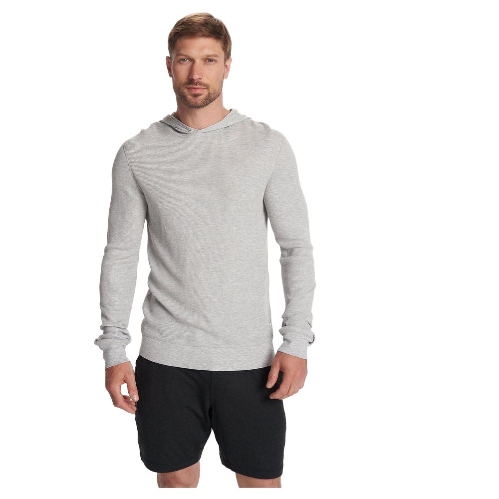 Vuori Men's Waffle Hoodie in Light Heather Grey