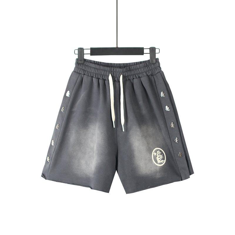Hellstar Washed Flame Graphic Shorts — front