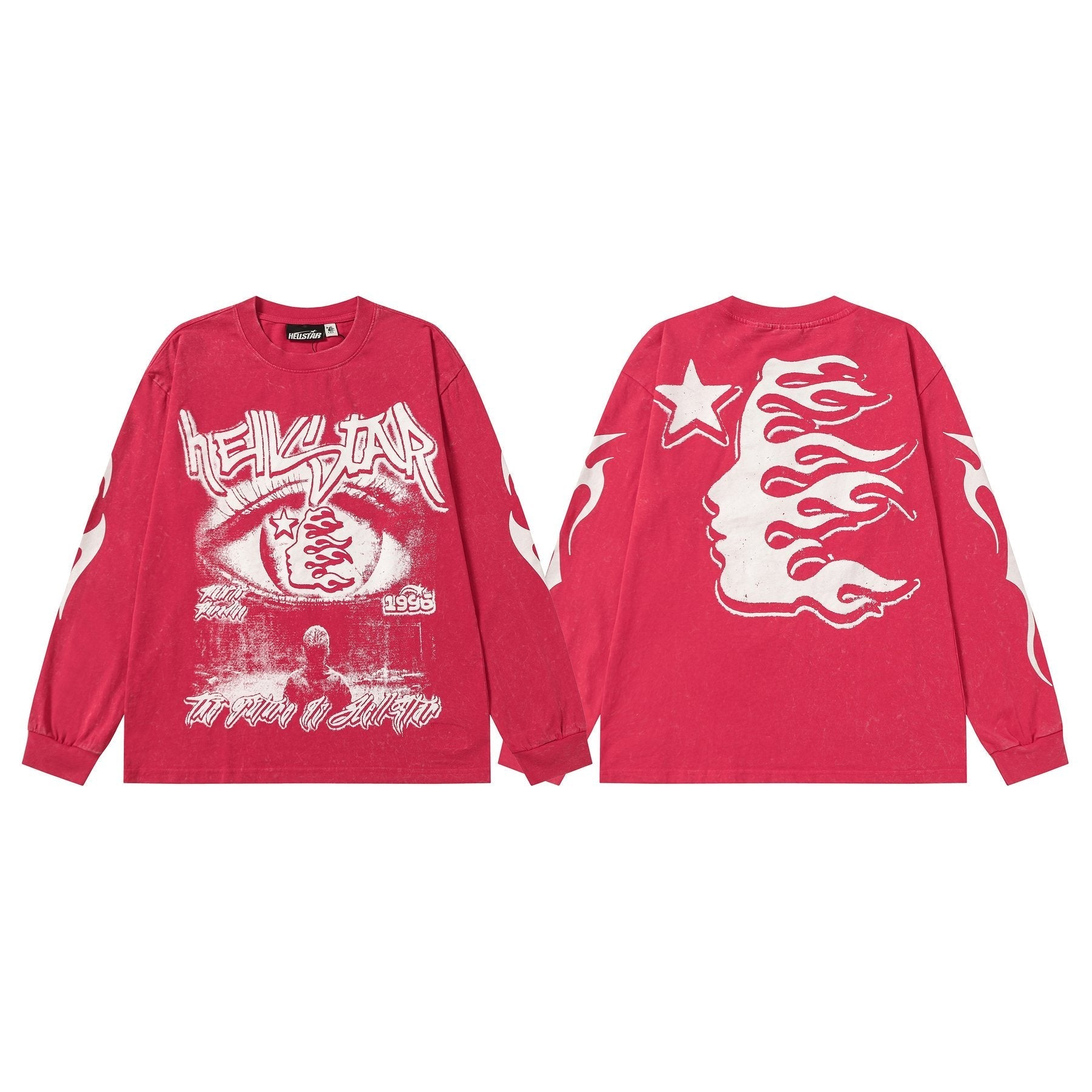 Hellstar Eye & Flame Graphic Long-Sleeve T-Shirt — front