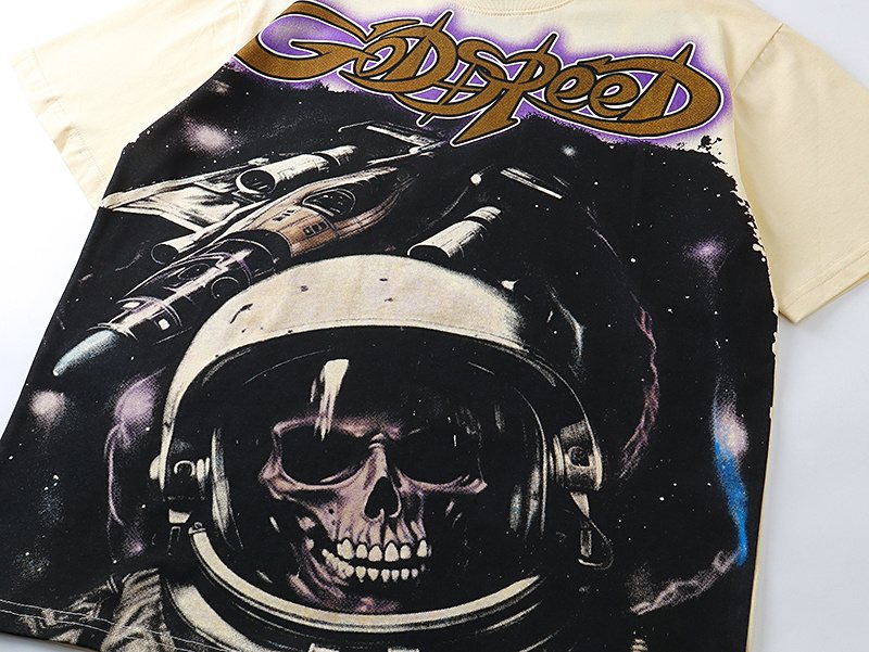 Godspeed Astronaut Skull Graphic T-Shirt — detail