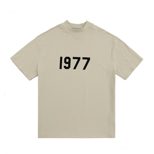 ESSENTIALS 1977 Contrast Graphic Mock-Neck T-Shirt — front