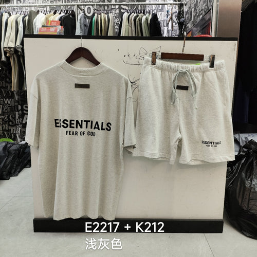 ESSENTIALS Fear of God Graphic T-Shirt & Shorts Set — front