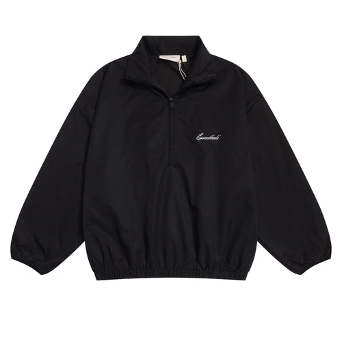 Essentials Black Half-Zip Windbreaker Jacket — hero