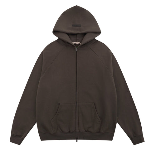 Essentials Fear of God Tonal Logo Full-Zip Hoodie — hero