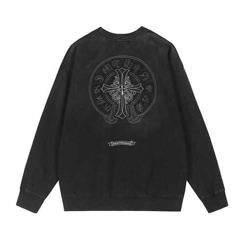 Chrome Hearts Distressed Cross Slogan Graphic Sweatshirt — back