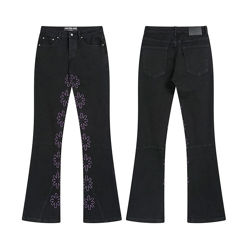 LOSTSHDWS Floral Embroidered Flared Jeans — hero