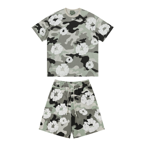 DENIM TEARS Floral Camo T-Shirt & Shorts Set — hero